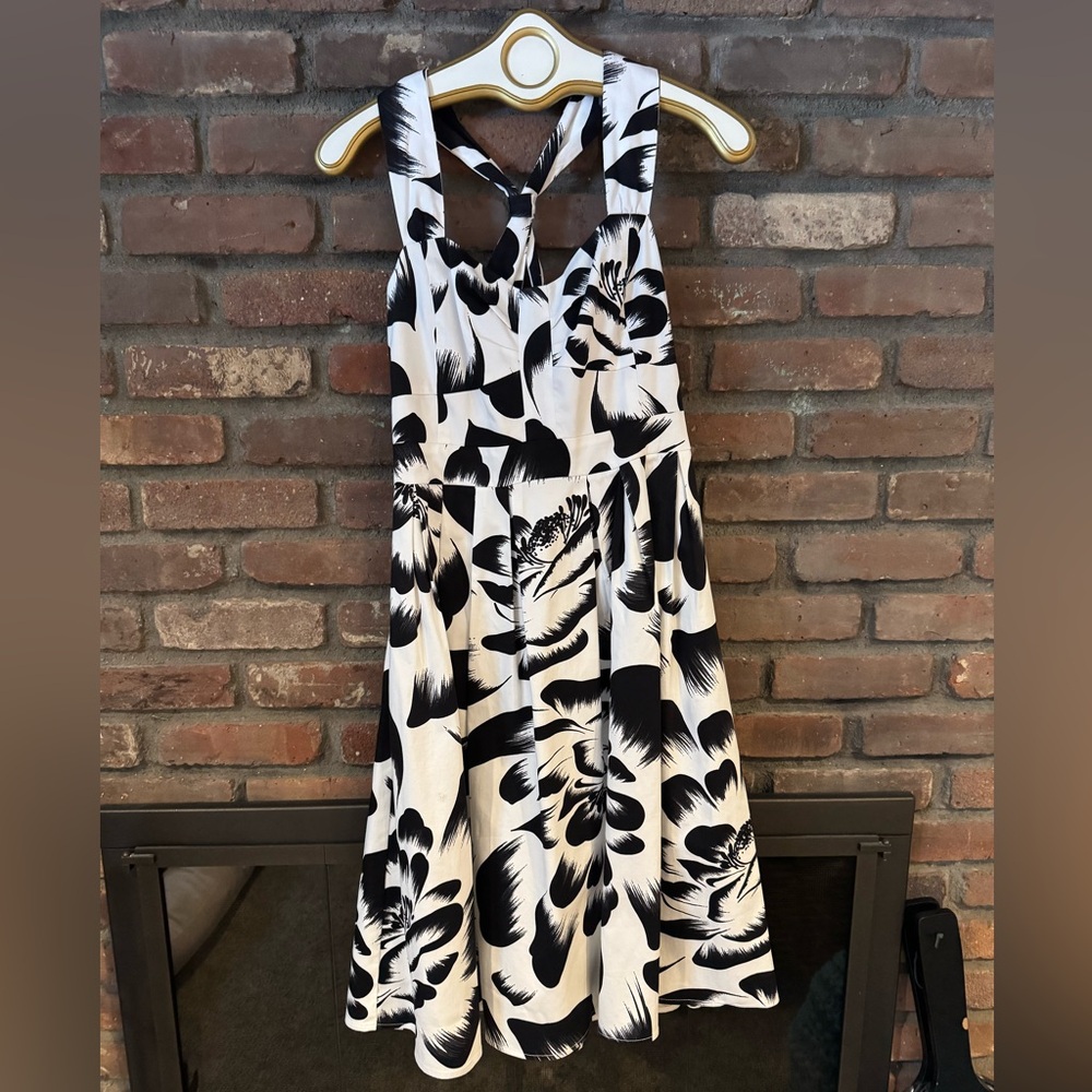 Black and White Lennie Midi Dress